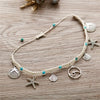 Bohemian Starfish Stone Anklets Set For Women Vintage Handmade Wave Anklet Bracelet on Leg Beach Ocean Jewelry - Image 4