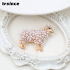 Chinese Zodiac Sheep Brooch Blue and White Porcelain Rhinestone Enamel Ram Lapel Pin Animal Jewelry Gift for Women Collector - Image 4
