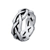 Men's Twisted Chain Ring, Silver Color Stainless Steel Hollow Bands Ring Gift to Dad Father Bff Jewelry - Image 1