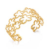 Temperament Stainless Steel Hollow Flower Open Bracelets For Women Men Elegant Texture Metal Floral Cuff Bangle Wedding Jewelry - Image 2