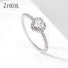 Clear Pink Zircon Heart Engagement Ring for Women Charm Shiny CZ Wedding Ring Jewelry Gift - Image 7