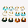 Favourite Color Summer Vocation Chunky Acrylic Resin Hoop Earrings For Woman Stainless Steel Jewelry - Image 2