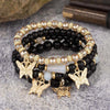4Pcs Butterfly Beaded Bracelet Set For Women Pink Acrylic Beads Elastic Chain Bangle Female Bohemian Party Jewelry Gift - Image 13