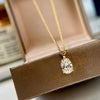 Simple Oval Shape Zirconia Pendant Necklace Lady Engagement Jewelry Versatile Gold Color Accessories for Wedding - Image 1
