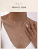Beaded Long Chain Y Shape Necklace For Women, Minimalist Drop Bar Pendant Choker Necklaces, Clavicle Chain Jewelry - Image 14
