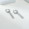 Rock Punk Curb Chain Dangle Earrings for Women Female, Silver Color Stainless Steel Hip Hop Ear Gifts Jewelry - Image 6
