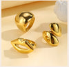 Stainless Steel Chunky Dome Rings for Women, Geometric Ring Gold Plated Aesthetic Jewelry - Image 20