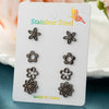 4Pairs Geometric Stainless Steel Heart Star Earring Moon Cross Ear Jewelry Set Girls Simple Classic Earrings Gifts Accessories - Image 21