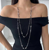 Long Imitation Pearl Chain Necklace Set 2 Pieces - Image 13