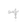 1PC Sparkling Piercing Stud Earrings Silver Shining Circle Earring For Women Ear Bone Earring Jewel - Image 40