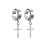 2pcs Punk Mens Strong Magnet Magnetic Ear Stud Set,Non Piercing Cross Clip-on Earrings Suitable Gifting Boyfriend Lover Jewelry - Image 4