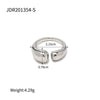 Minimalist Ends Meet Chubby Hinged Teardrop Ring Stainless Steel Two tone Stackable Ring Women's Jewelry Gift for Her - Image 9