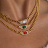 Vintage Glass Stone Crystal Pendant Necklace For Women Gold Plated Stainless Steel Necklace Jewelry Gift - Image 2