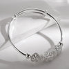 Silver Big Bangles Bracelet Cute Charms for Women Lady Jewelry Adjustment Cuff Wedding - Image 7