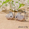 Cute Rabbit Stud Earrings for Bling Bling Crystal CZ Female Earrings Daily Wear Party Statement Jewelry - Image 6