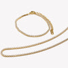Minimalist 2mm Zircon Chain Necklace Bracelet Set Stainless Steel Base Crystal Chain Wedding Jewelry Sets - Image 2