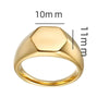 Handmade Highly Polished Stainless Steel Gold Plated Square Geometric Smooth Blank Signet Rings for Women Men - Image 6