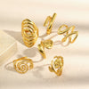 Spiral Open Series Ring Twisted Multi-layered Ring Hammed Flower Stainless Steel Jewelry Accessories - Image 4