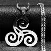 Goth Triquetra Triskelion Triskele Necklace Stainless Steel Celtic Knot Necklaces Amulet Irish Knots Jewelry Teen Wolf N8573S03 - Image 8