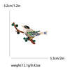 Magpie Brooch Cute Bird Flower Enamel Rhinestone Corsage Pin Clothing Accessories Jewelry - Image 7