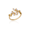 Zircon Leaf Rings For Women Stainless Steel Gold Color Geometric Ring Wedding Jewelry - Image 8
