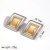 Design Gold Silver Mixed Color Titanium Steel Geometric Stud Earrings Set Women's Classic Charm Earr - Image 8
