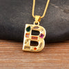 Inlaid Colorful Zircon A-Z Letters Pendant Necklace Name Initials Alphabet For Women Accessories Gifts - Image 15