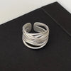 Silver Open Rings for Women Couple Vintage Simple Wave Twisted Ring Party Prevent Allergy Jewelry Holiday Gifts - Image 7