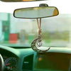 Moon Pendant Car Hanging Ornament – Hollow Crescent Design, Inlaid With Luminous Stone, Elegant Rearview Mirror Decor - Image 4
