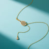 Delicate White Zircon Tennis Racket Pendant Y-Shaped Chain Necklace For Women Pvd Plated Stainless Steel Jewelry - Image 6