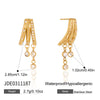 Crystal Moon Star Round Zircon Drop Earrings For Women Gold Plated Stainless Steel Earrings Jewelry Gift - Image 7
