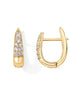 Oval Drop Hoop Earrings with Clear Stone Details in Gold-Tone or Silver-Tone - Image 9