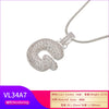 Silver Color Bubble Initial Letters Necklaces 26 Letters Pendants Necklaces for Women Brass CZ Jewelry - Image 39