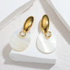 Exaggerated Gold-plated Stainless Steel Zircon Earrings Love Circle Acrylic Large Pendant Charming Women's Party Jewelry Gifts - Image 7