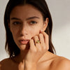 Style Sunburst Texture Signet Ring, Gold Plated Stainless Steel, Sizes 5 6 7 8, Minimalist Stackable Ring for Daily Wear - Image 4