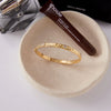 Classic Minimalist Gold Color Plated Inlay Zircon Hammer Patterned Circular Bracelets Stainless Steel Jewelry Party - Image 6