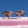 Round Halo Cubic Zirconia Stud Earrings in Silver-Tone or Gold-Tone - Image 6