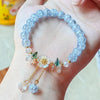 Korean Sweet Daisy Flower Bracelet For Women Colorful Crystal Beaded Elastic Rope Bracelets Party Wedding Jewelry Gifts - Image 5