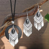 Vintage Bohemian Style Metal Spiral Pendant Necklace Earrings for Women Creative Two-piece Beach Vacation Jewelry Set - Image 8
