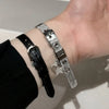 Stainless Steel Y2K Star Charms Belt Bracelets Bangles for Women Girls Punk Cool Leather Metal Pentagram Bracelet Jewelry - Image 1