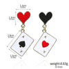 Funny Clock Playing Card Drop Earrings Alice in Wonderland Hearts and Ace of Spades Playing Card Earrings Women Girls Jewelry - Image 5