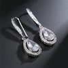 Cubic Zirconia Water Drop Dangle Earrings Bridal Wedding Party Jewelry Set Gift - Image 4