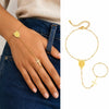 Bohemian Ring Bracelet Finger Hand Chain, Gold Plated Stainless Steel, Bead Slave Bracelet Jewelry for Women - Image 20