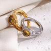 Women's Shiny Single Champagne Color Zircon Thin Rings Gold Plated Stainless Steel Jewelry Accessories - Image 6