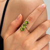 Green Zirconia Open Ring for Women Crystak Bead Shaped Geometric Adjustable Ring Party Jewelry Gifts - Image 3