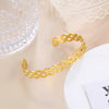 Stainless Steel Cuff Bracelet on Hand Women Geometric Flower Leaves Eye Adjustable Open Gold Color Bangle Jewelry - Image 10