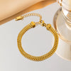 316L Stainless Steel Double Spell Gold Color Thick Twist Chain Bracelet Female Simple Design Jewelry - Image 1