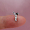 1PC Curved Cz Cartilage Stud Moon Leaf Helix Rook Conch Screw Back Earring Stainless Steel Ear Piercing Jewelry - Image 30