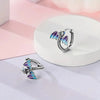 Silver Dragon Wing Earrings Woman Ladies Engagement Vintage Jewelry Accesories Prevent Allergies - Image 1