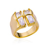 Geometric Zircon Open Ring for Women Stainless Steel Rhinestone Crystal Ring Wedding Jewelry - Image 8